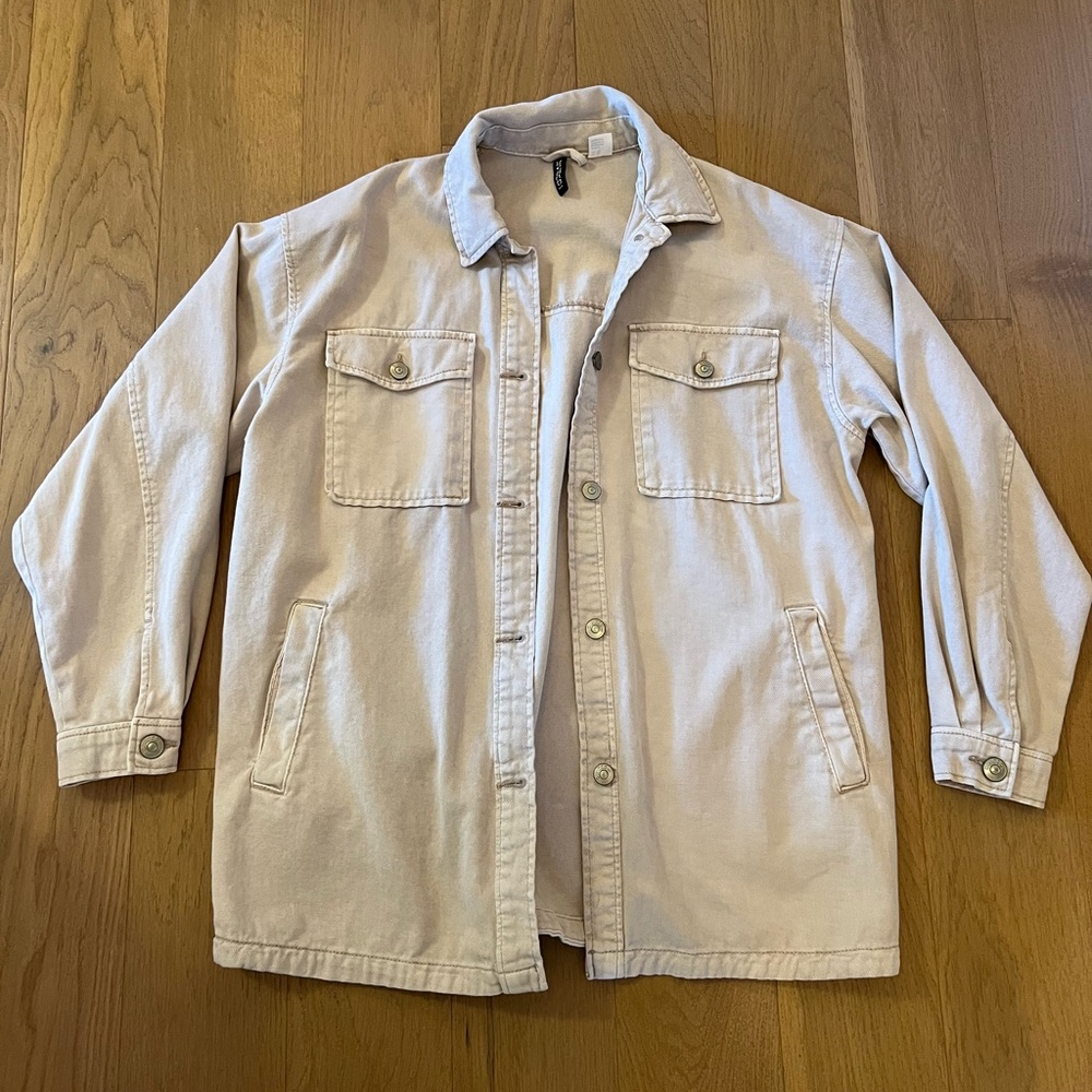 Oversized canvas shacket